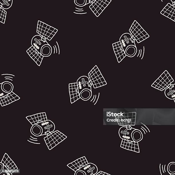 Satellite Pattern Design Doodle Satellites Seamless Pattern Background Stock Illustration ...