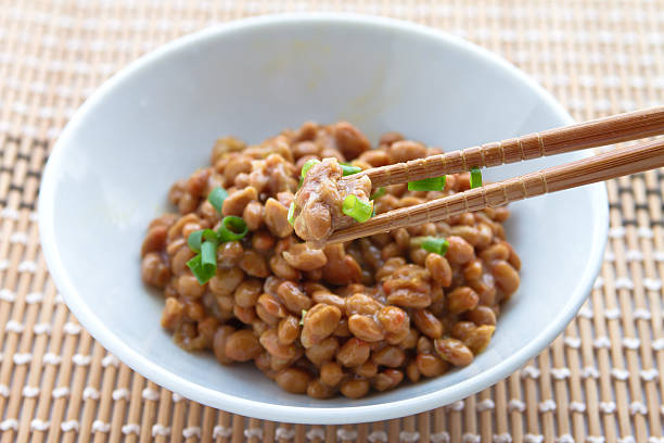 Natto, fermented soybeans Natto, fermented soybeans natto stock pictures, royalty-free photos & images