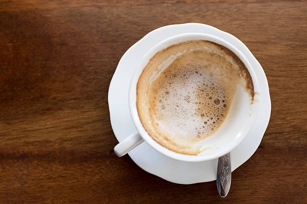 istock hot milk  Latte coffee on wooden table 476892522