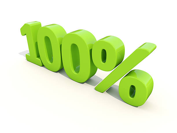 istock 100% percentage rate icon on a white background 476896023