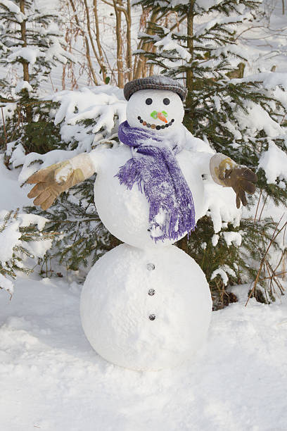 istock Winter - snowman in a snowy landscape. 476896135