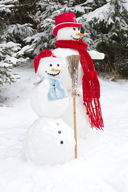 istock Winter - two snowmen in a snowy landscape 476896165