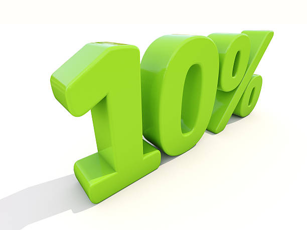 istock 10% percentage rate icon on a white background 476896529