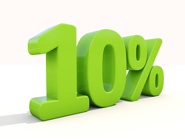 istock 10% percentage rate icon on a white background 476896649