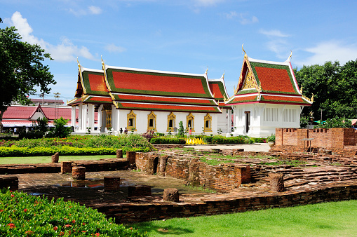 Thai Buddhist temple with landscape in Phitsanulok, Thailand