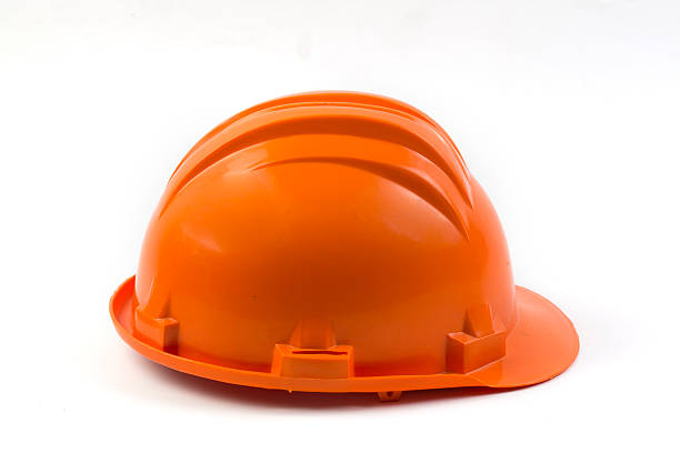istock Orange Safety helmet on white background 476897490