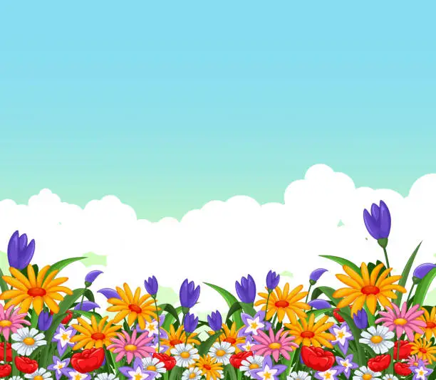 Vector illustration of flowers garden for you design