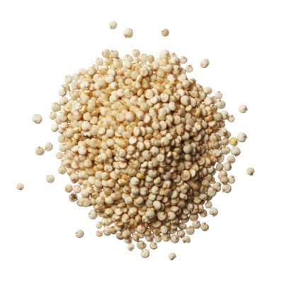 Pile of quinoa grain isolated on a white background