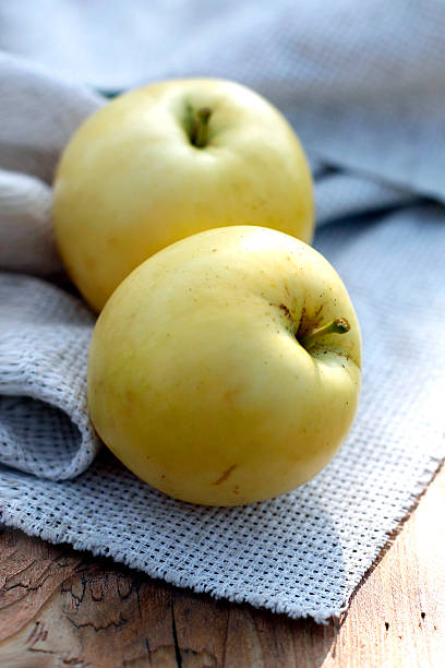 Yellow apples stock photo