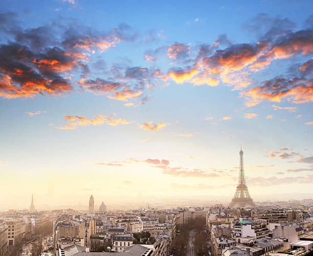 istock Aerial View of Paris skyline and Eiffel tower 476903984
