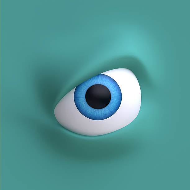 istock Cartoon eyes element face for character. 3d illustration. 476904452