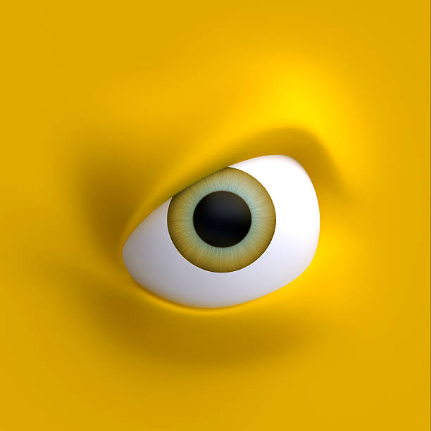 3d rendering of Security Camera with Eye on Wall.