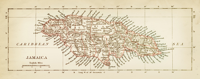 Color image of an old color map of the Western Hemisphere, from the 1800's.