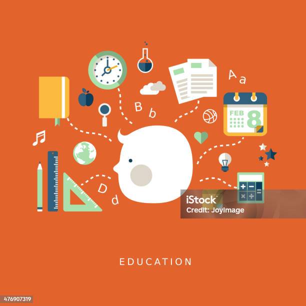 Flat Design Concept Of Education Stock Illustration - Download Image Now - Education, Flat Design, Abstract