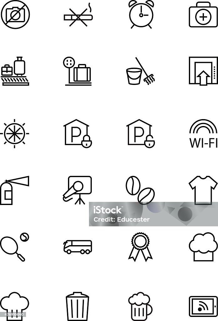 Hotel and Restaurant Line Icons 9  2015 stock vector