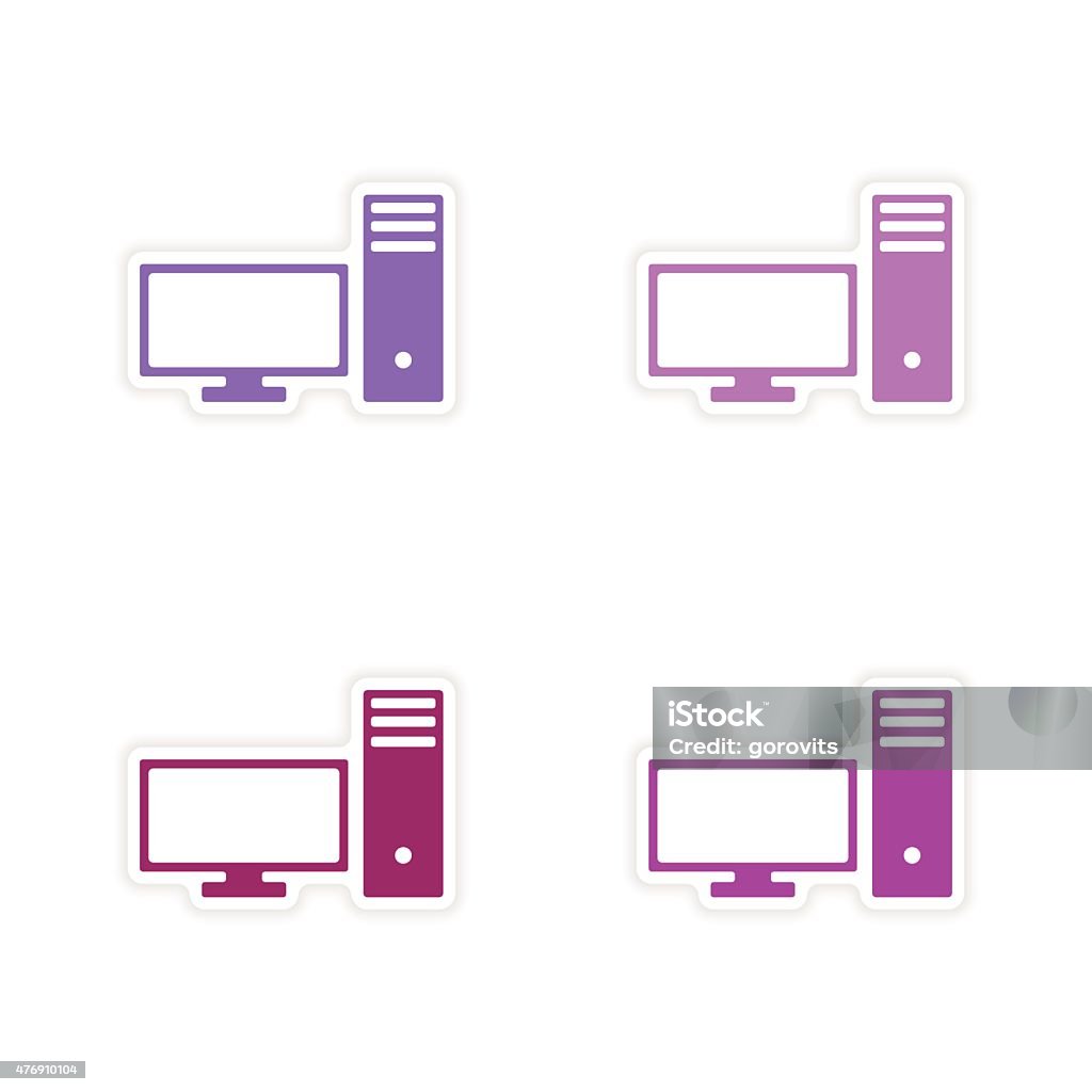 Sticker Assembly Bench Assembly Realistic Sticker Design On Paper Pc Stock Illustration ...