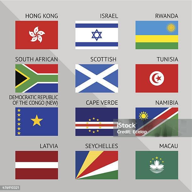 Флаги Мира На Плоской Подошве Набор Число 10 — стоковая векторная графика и другие изображения на тему Векторная графика - Векторная графика, Гонконг, Государственный флаг