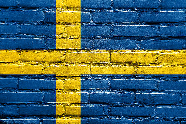 istock Sweden Flag painted on brick wall 476915205
