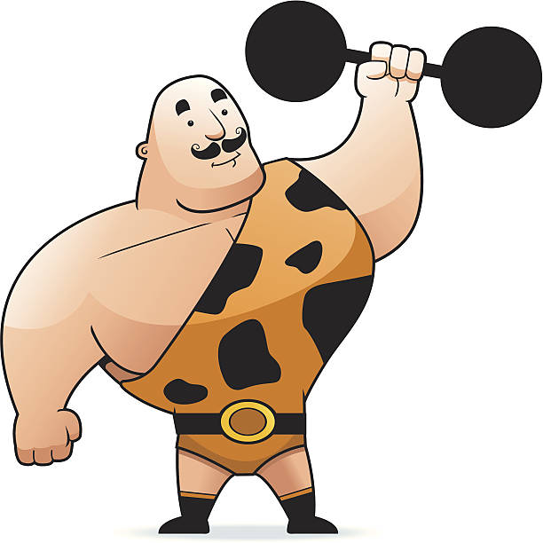 stongman, hantel - circus strongman men muscular build stock-grafiken, -clipart, -cartoons und -symbole