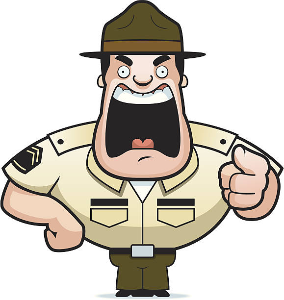 ilustrações, clipart, desenhos animados e ícones de treinador - sergeant army pointing armed forces