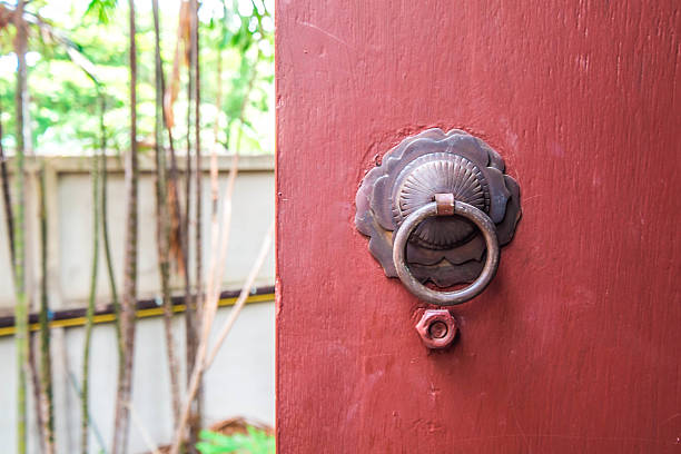 istock Maroon chinese door opening 476921618