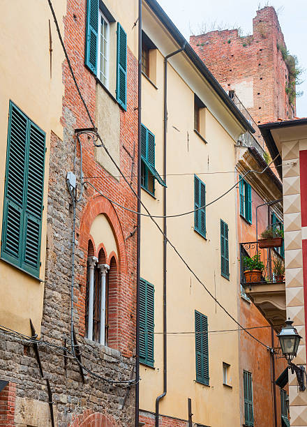 albenga - italy albenga liguria tower imagens e fotografias de stock