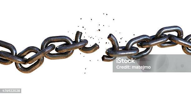 Broken Chain A5 Stock Photo - Download Image Now - Chain - Object, Breaking, Broken
