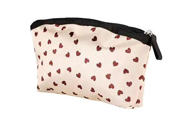 Photo of Heart shape textured cosmetic bag