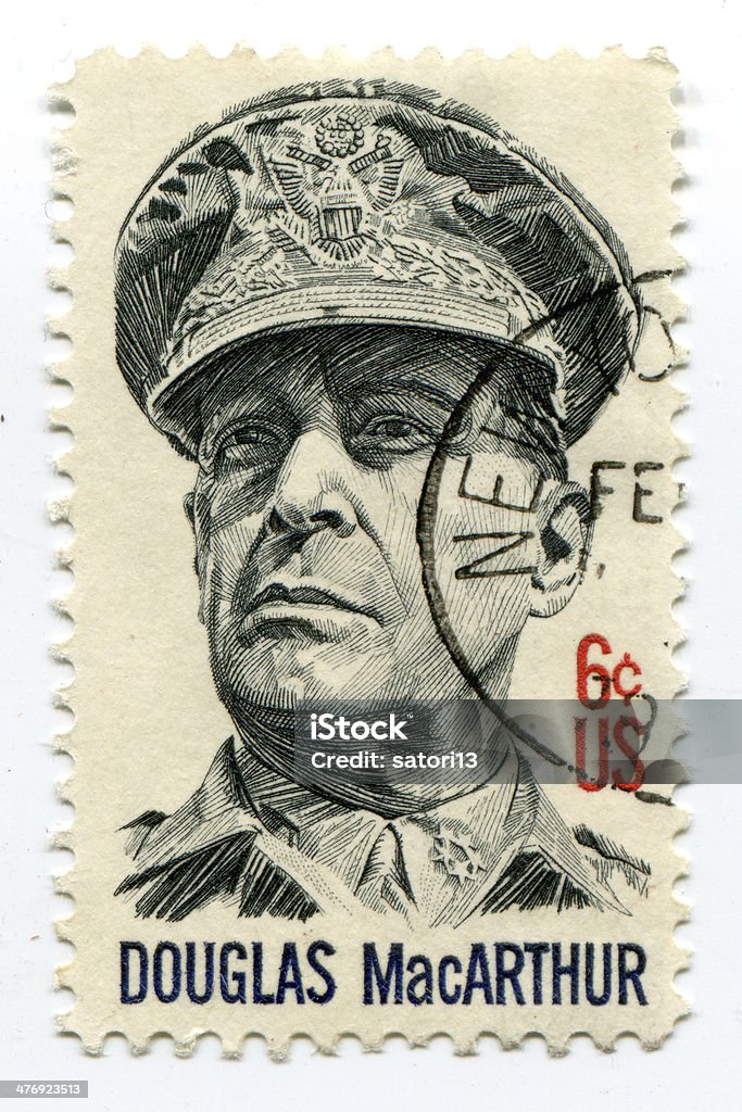 Douglas MacArthur Douglas MacArthur on US postage mark Cancellation Stock Photo