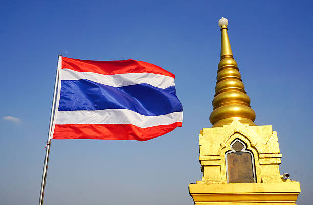 istock Thailand flag waving on Golden Mount 476924392