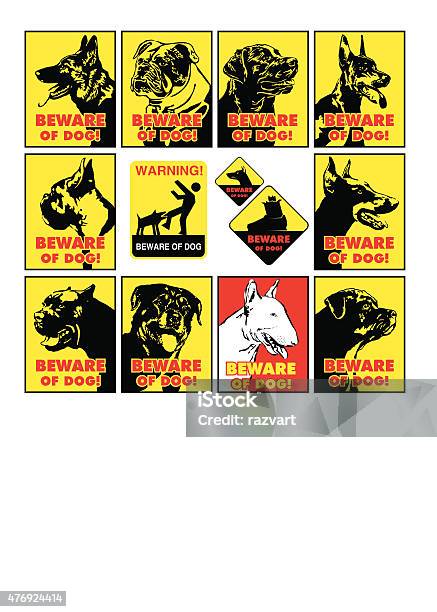 Beware Of Dog Vector Symbol Stock Illustration - Download Image Now - Beware Of Dog Sign, American Bulldog, Bulldog