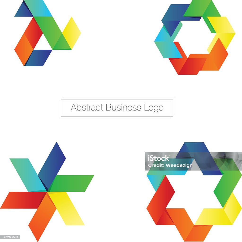 Abstrakt business-logo mit farbenfrohem Band-Stil - Lizenzfrei Windrad-Spielzeug Vektorgrafik