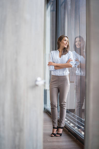 Thoughtful business woman at the office