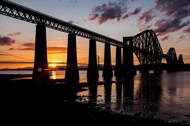 istock Forth Rail Bridge Silhouette against the sky and sunset 476928970