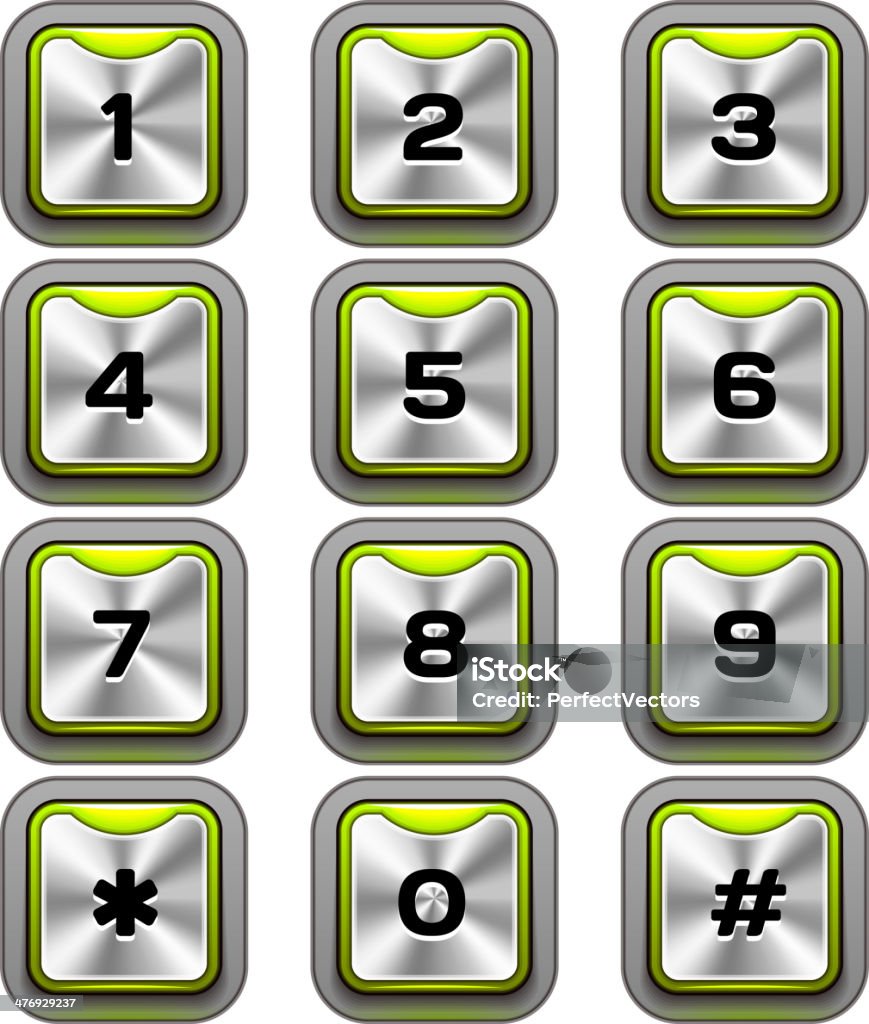 Signs In Keypad Vector Metal Keypad Stock Illustration - Download Image Now ...