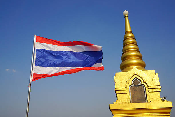 istock Thailand flag waving on Golden Mount 476931870