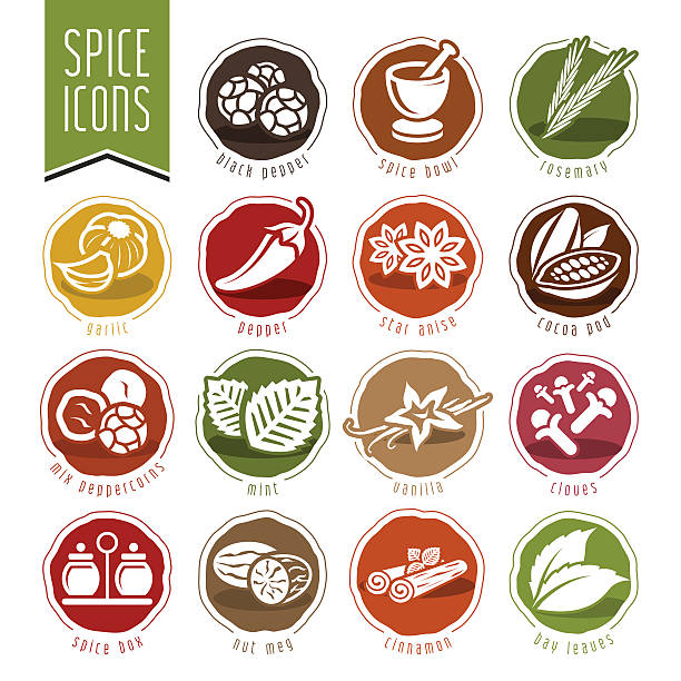 Spice icon set vector art illustration