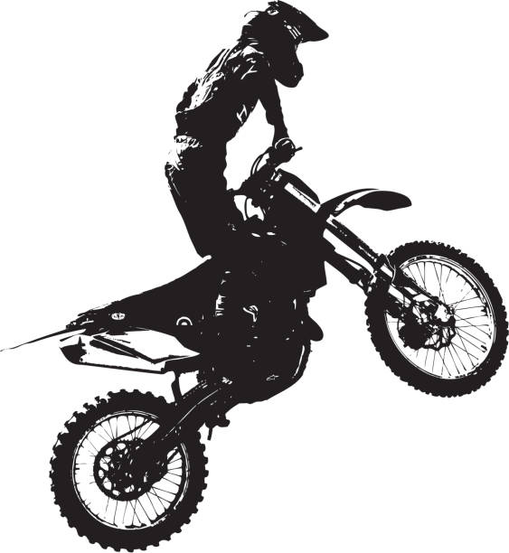 ilustraciones, imágenes clip art, dibujos animados e iconos de stock de motocross rider participa de golf de nivel profesional. - action off road vehicle motocross cycle