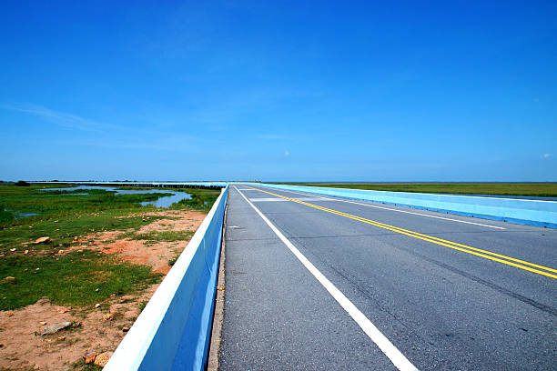 istock Empty road and the yellow traffic lines. 476935312