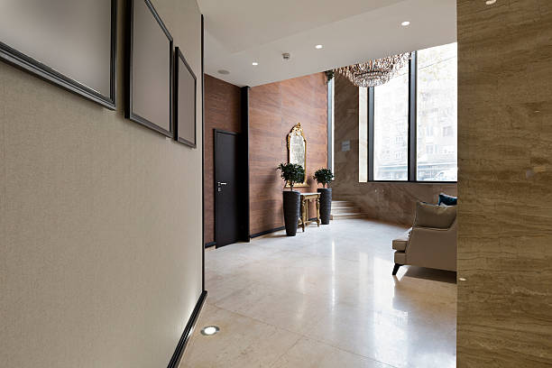istock Corridor in modern elegant building 476935460