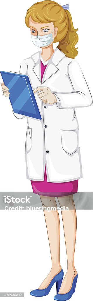 female chemist female chemist on a white background Adult stock vector