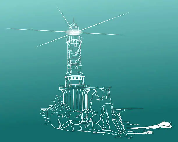 Vector illustration of lighthouse