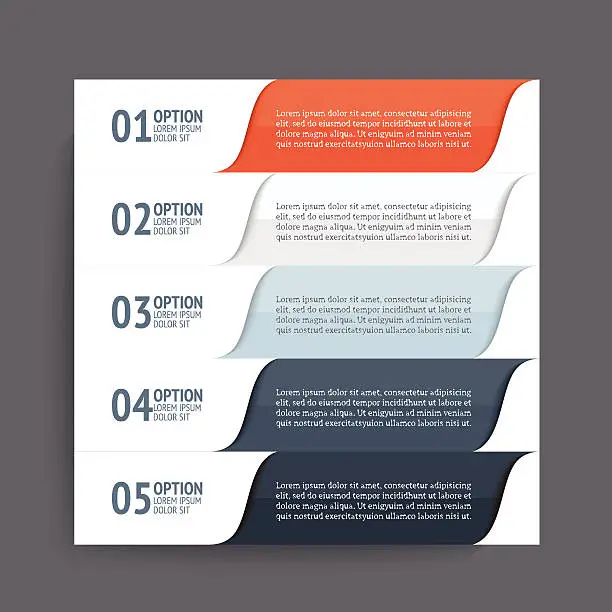 Vector illustration of Infographics design template. Business concept with 5 options.