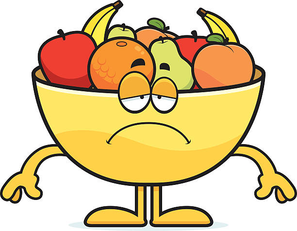 Sad Cartoon Bowl Of Fruit Stock Illustration - Download Image Now - Fruit  Bowl, Cartoon, 2015 - iStock