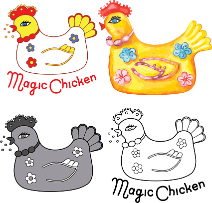 Magic Chicken Pattern Magic Chicken Set Stock Illustration - Download Image Now - 2015 ...