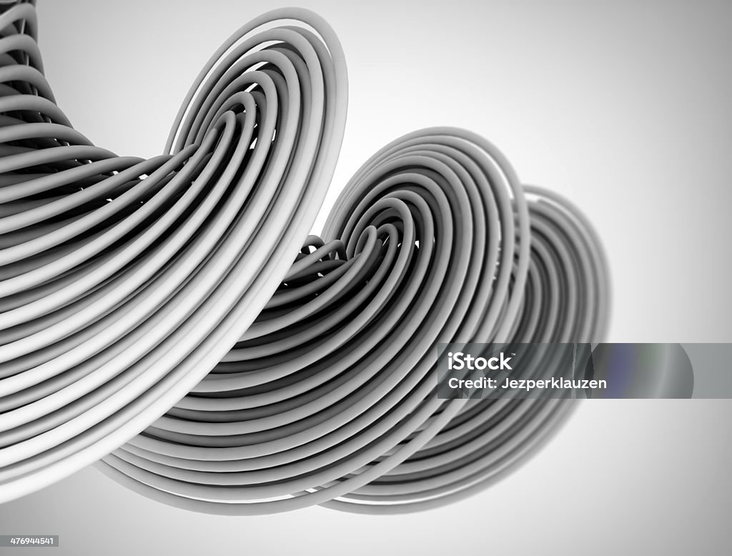 Abstract 3d shape Illustration Spiral shaped lines.High resolution 3d image Sculpture Stock Photo