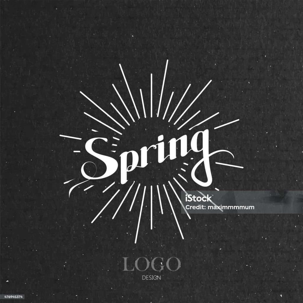 Retro Spring Labels Spring Season Retro Label With Light Rays Stock Illustration - Download ...
