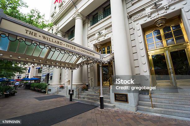 Entrance To Willard Intercontinental Washington In District Of Columbia Stock Photo - Download Image Now