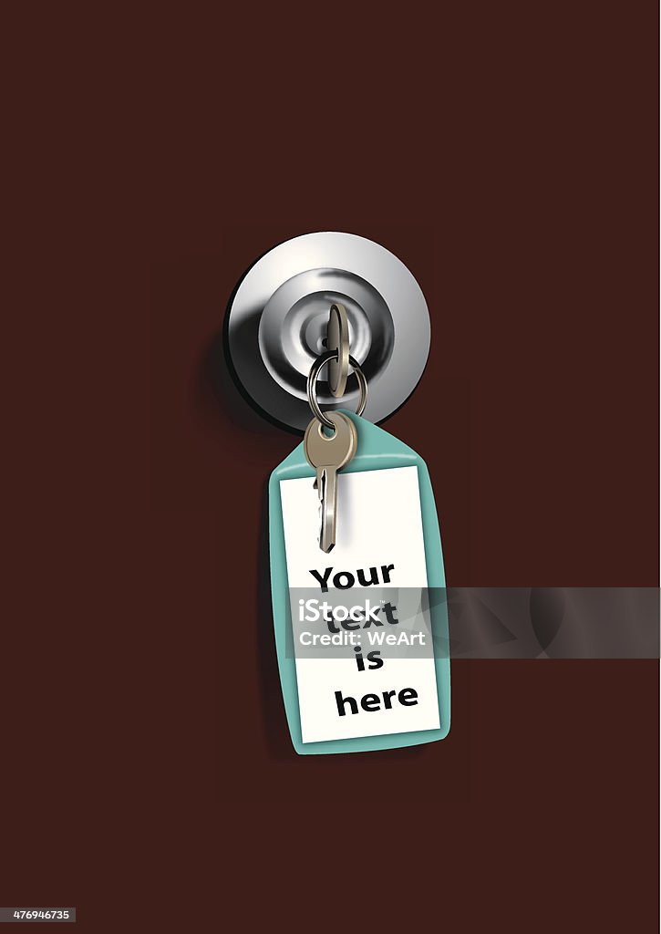 Key With Labelling Key With Label In Keyhold Stock Illustration - Download Image Now - Key ...
