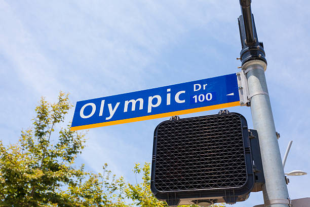 Olympic Dr road sign in Los Angeles